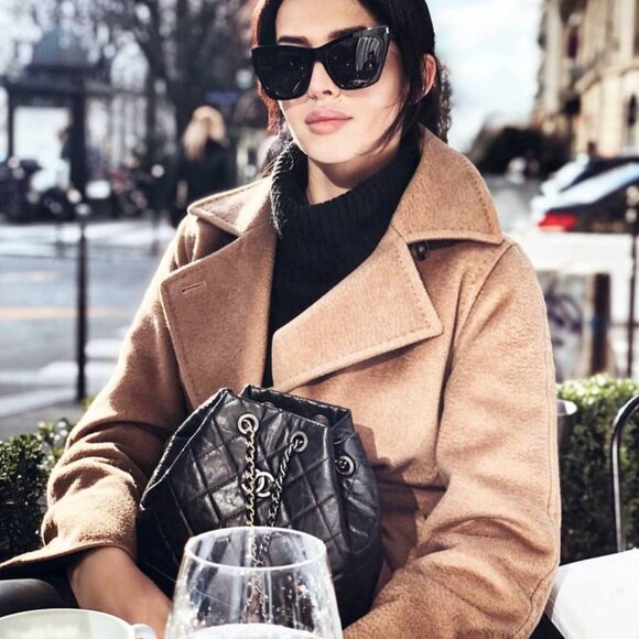 Saint Laurent SL214 KATE 001 Cat Eye Sunglasses - Black/Dark Grey - Picture 5 of 14